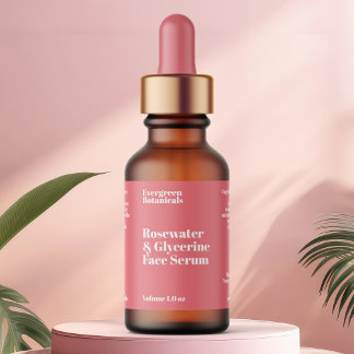 Modern Dusty Rose Cosmetics Dropper Bottle Label