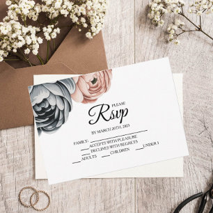 Modern Dusty Rose Designer RSVP Card