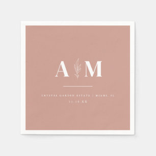 Modern Dusty Rose Elegant Wedding Napkin