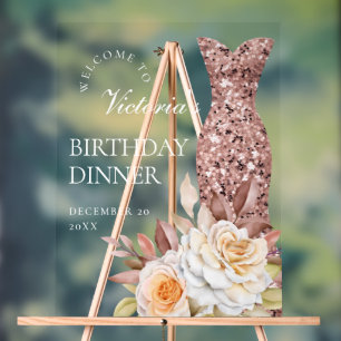 Modern Dusty Rose Fabulous 40th Birthday Women Acrylic Sign