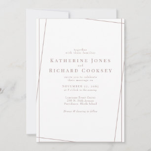 Modern Dusty Rose Geometric No Parents Wedding Invitation