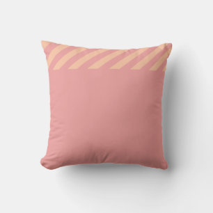 Modern Dusty Rose Minimalist Diagonal Striped Bord Cushion