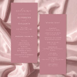 Modern Dusty Rose Minimalist Wedding Programme<br><div class="desc">Create your own personalised wedding programs featuring modern typography and minimalist design in dusty rose colour.</div>