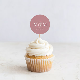 Modern Dusty Rose Monogram Wedding Envelope Seal