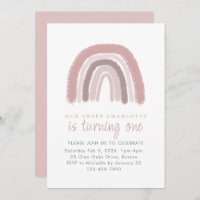 Modern Dusty Rose Rainbow First Birthday Party