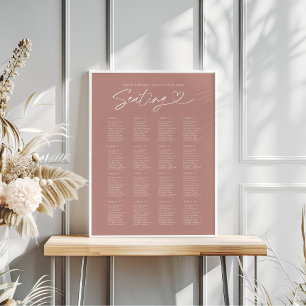 Modern Dusty Rose Script Wedding Seating Chart 