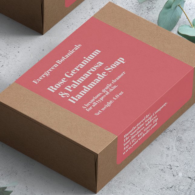 Modern Dusty Rose Soap Packaging Label (Creator Uploaded)