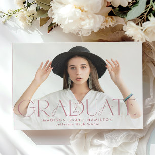 Modern Dusty Rose Typography 2 Photo Graduation Guest Book