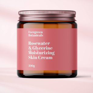 Modern dusty rose waterproof cosmetics jar label