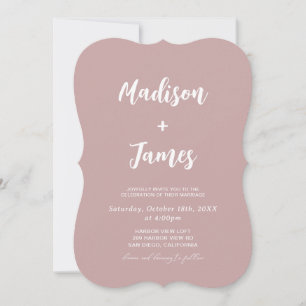 Modern Dusty Rose Wedding  Invitation
