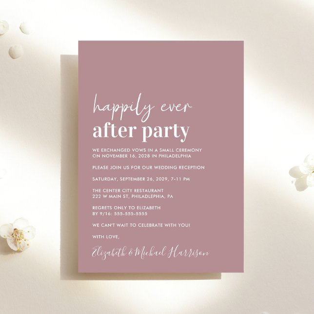 Modern Dusty Rose Wedding Reception Invitation (Creator Uploaded)