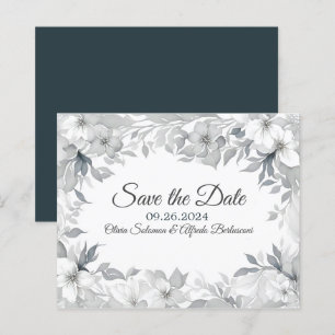 Modern Dusty silver elegant style Save the Date