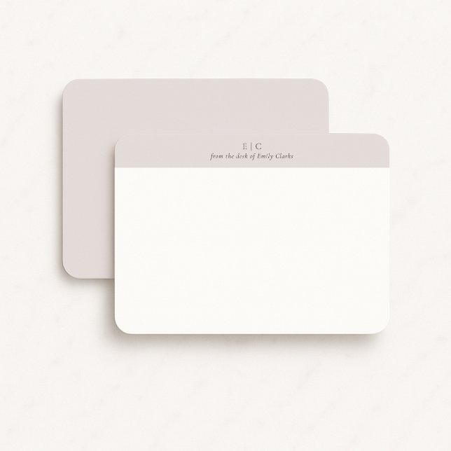 Modern dusty taupe monogram stationery note card (Creator Uploaded)