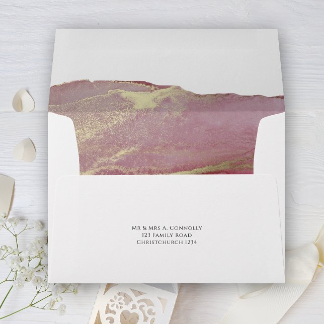 Modern Dusty Viva Magenta Wedding Envelope (Creator Uploaded)