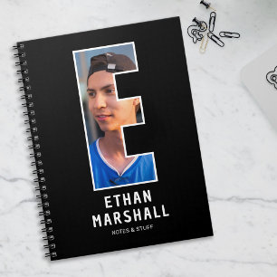 Modern "E" Photo Initial Monogram Notebook