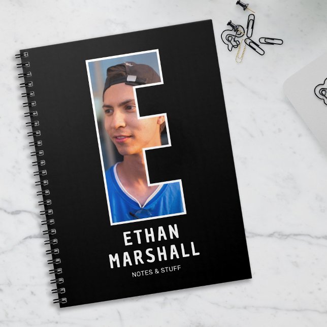 Modern "E" Photo Initial Monogram Notebook (Creator Uploaded)