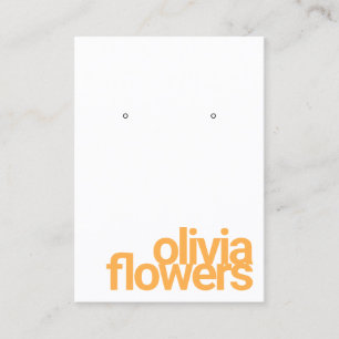 Modern Earring Bold Orange Font Business Card