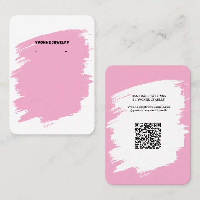 Modern Earring Display  Business Card (Front/Back)