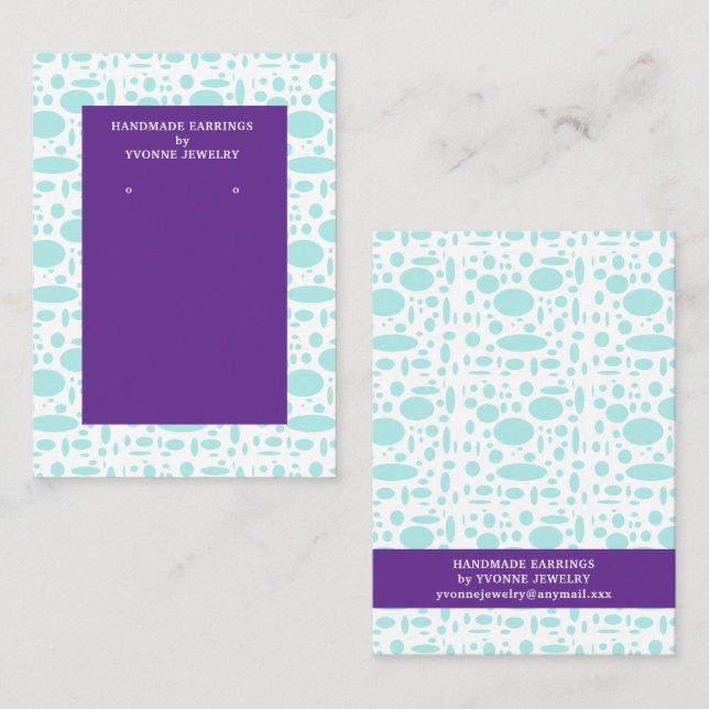 Modern  Earring Display  Business Card (Front/Back)