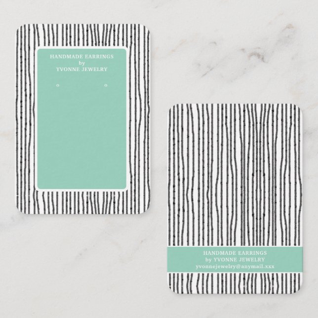 Modern Earring Display  Business Card (Front/Back)