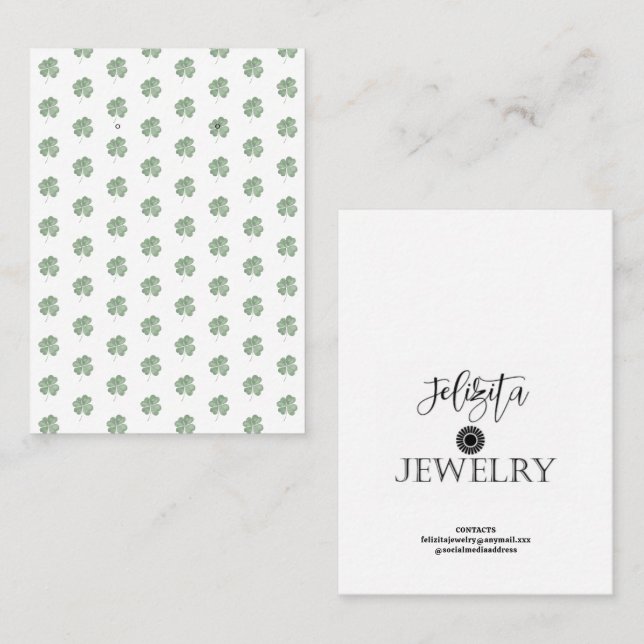 Modern Earring Display  Business Card (Front/Back)