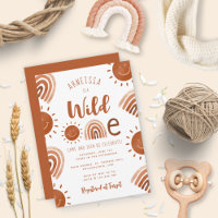Modern Earth Boho Rainbow Sun Wild One First