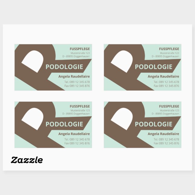 Modern earth colours big monogram rectangular sticker (Sheet)