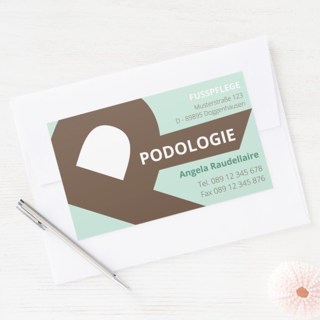 Modern earth colours big monogram rectangular sticker (Envelope)