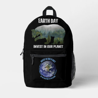 Modern Earth Day and  Bears Printed Backpack