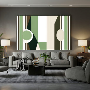 Modern Earth Tone Abstract Geometric Art Canvas Print