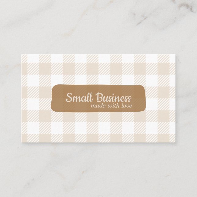 Modern Earth Tone Buffalo Plaid QR CODE Business Card (Front)
