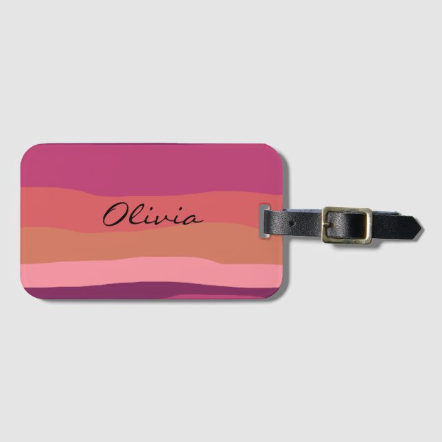 Modern Earth Tone Desert Luggage Tag (Front Horizontal)