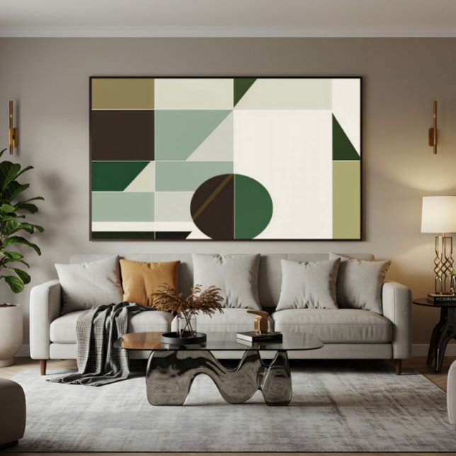 Modern Earth Tone Geometric Abstract Canvas Print (Creator Uploaded)