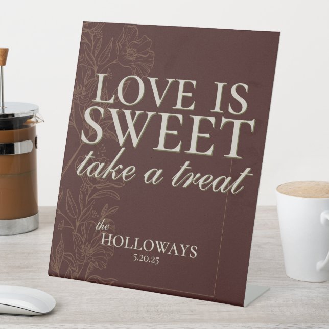  Modern Earth Tone Treat Wedding Table Sign (In SItu)
