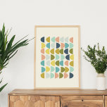 Modern Earth Tones Geometric Shapes Art Poster<br><div class="desc">A fun geometric graphic design of half circles in pretty pastel colours. Great gift idea.</div>