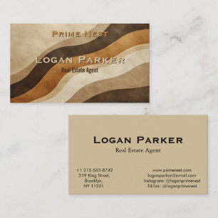 Modern Earth Tones Real Estate Agent Business Card