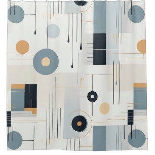 Modern Earthy Abstract Geometric Neutral (2) Shower Curtain