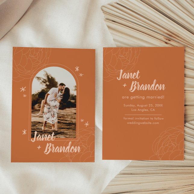 Modern Earthy Boho Minimalist Wedding Save The Date (Creator Uploaded)