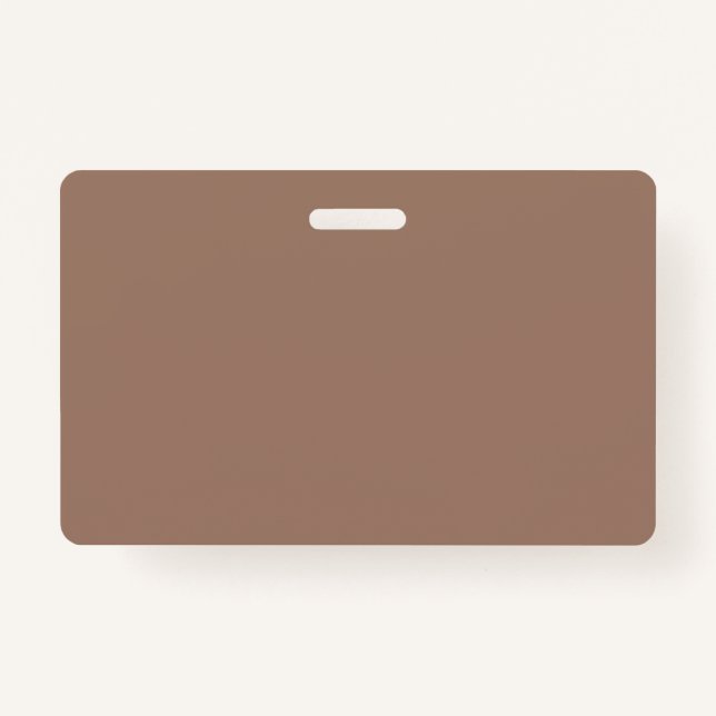 Modern Earthy Brown Name Badge ID Badge (Front)