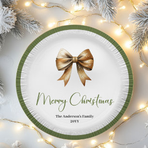 Modern Earthy Christmas Tree Family Party Bundle Paper Plate