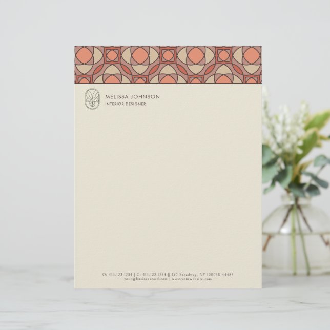 Modern Earthy Mosaic Interior Designer Letterhead (Standing Front)