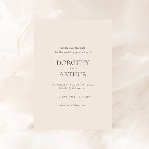 Modern Earthy Neutral Elegant Wedding Save The Date