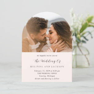 Modern Earthy Neutral Photo Wedding Invitation