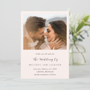 Modern Earthy Neutral Photo Wedding Save The Date
