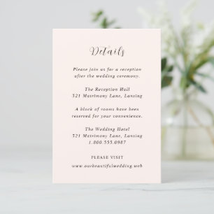 Modern Earthy Neutral Wedding Enclosure Card