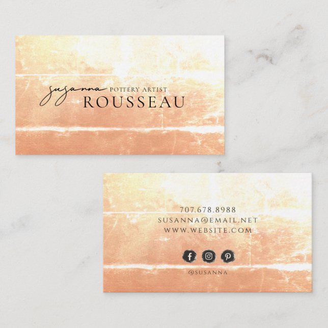 Modern Earthy Pottery Ceramic Artist Business Card (Front/Back)