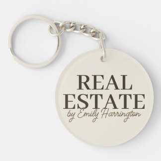 Modern Earthy Real Estate Agent Key Ring
