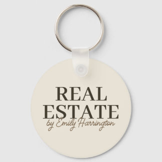 Modern Earthy Real Estate Agent Key Ring