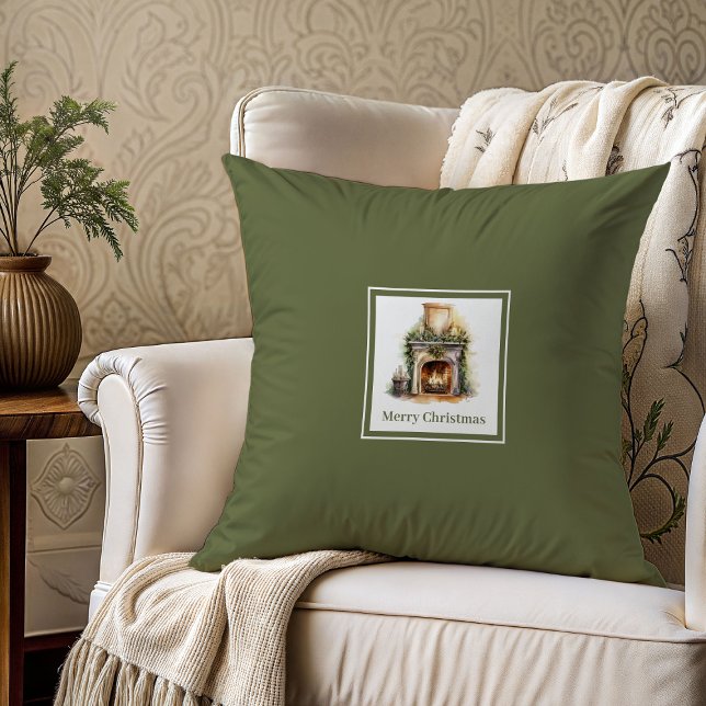 Modern earthy script family name Christmas gift   Cushion (Modern earthy script family name Christmas gift pillow

)
