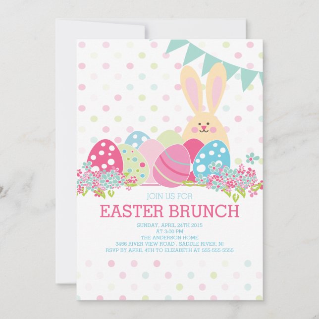 Modern Easter Brunch Dinner Party Invitation (Front)